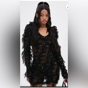 Elegant Black Long Sleeve Dress hoodie dress